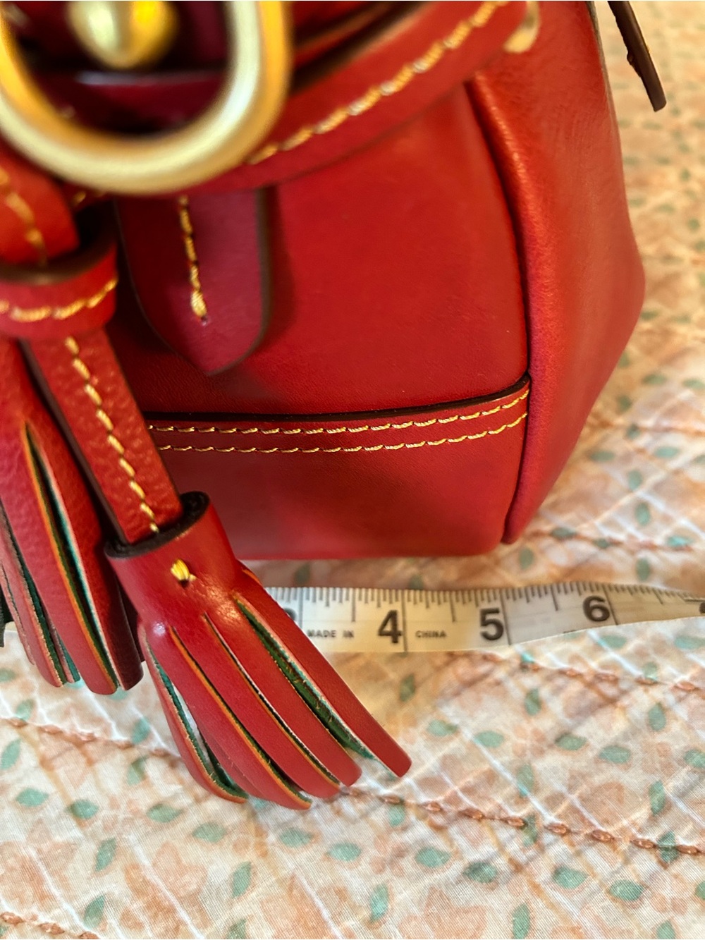 Dooney & Bourke Red Florentine Medium Mail Satchel, excellent used condition - Picture 15 of 15